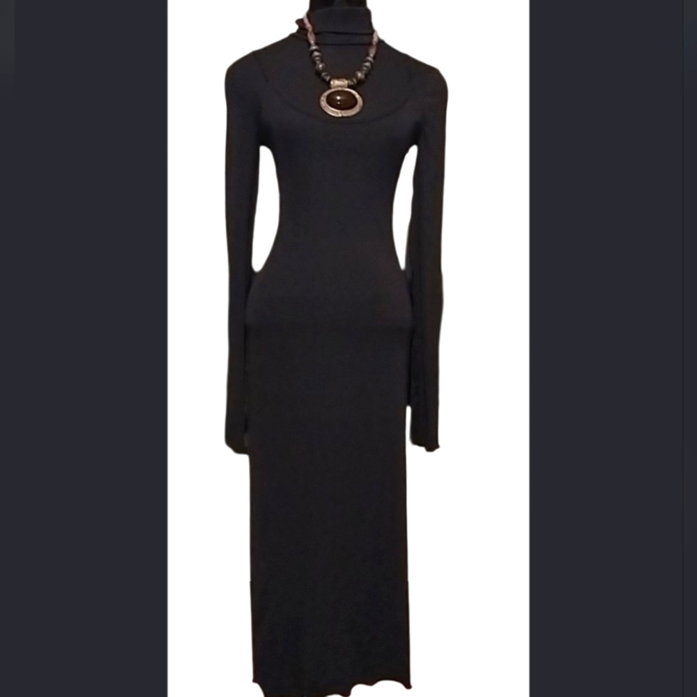 Topshop Elegant Black Long Sleeve Dress